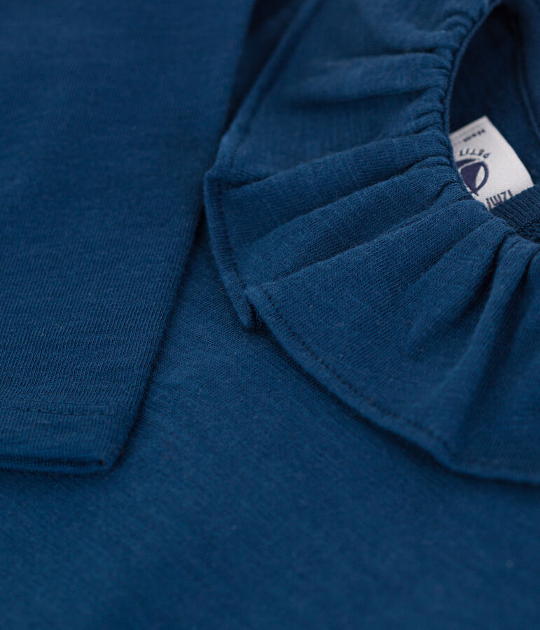 Babies' Long-Sleeved Slub Jersey Blouse INCOGNITO blue