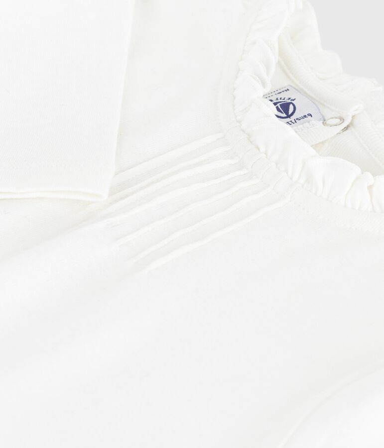 Children's long-sleeved plain cotton T-shirt white