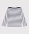 Children's iconic stripy cotton Breton top MARSHMALLOW white/SMOKING blue