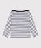 Children's iconic stripy cotton Breton top white/blue