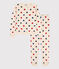 Women's Heart Themed Cotton Pyjamas AVALANCHE white/MULTICO