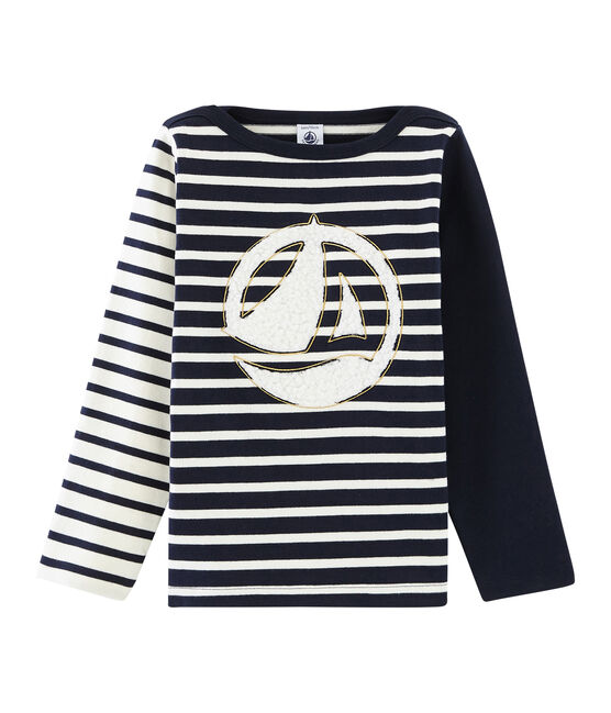 Boys' Sailor Top MARSHMALLOW white/SMOKING blue