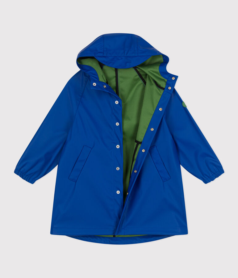 Children's long raincoat in two colours blue/green