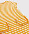 Girls' Short-Sleeved Dress BOUDOR yellow/MARSHMALLOW white
