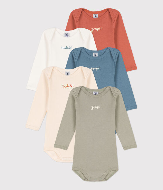 Babies' Youpi Long-Sleeved Cotton Bodysuits - 5-Pack variante 1