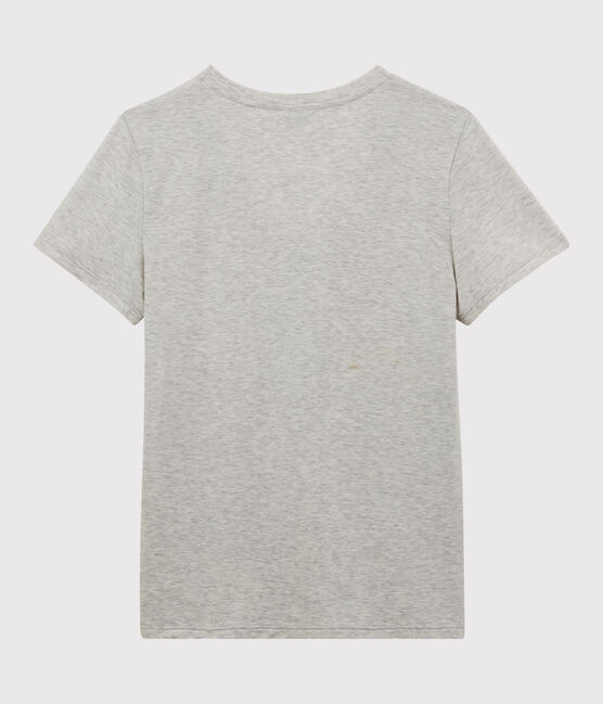 Women's Straight V-Neck Cotton T-Shirt BELUGA CHINE grey