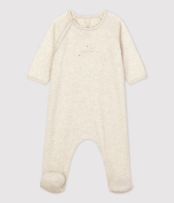 Babies' Organic Cotton Sleepsuit MONTELIMAR CHINE beige