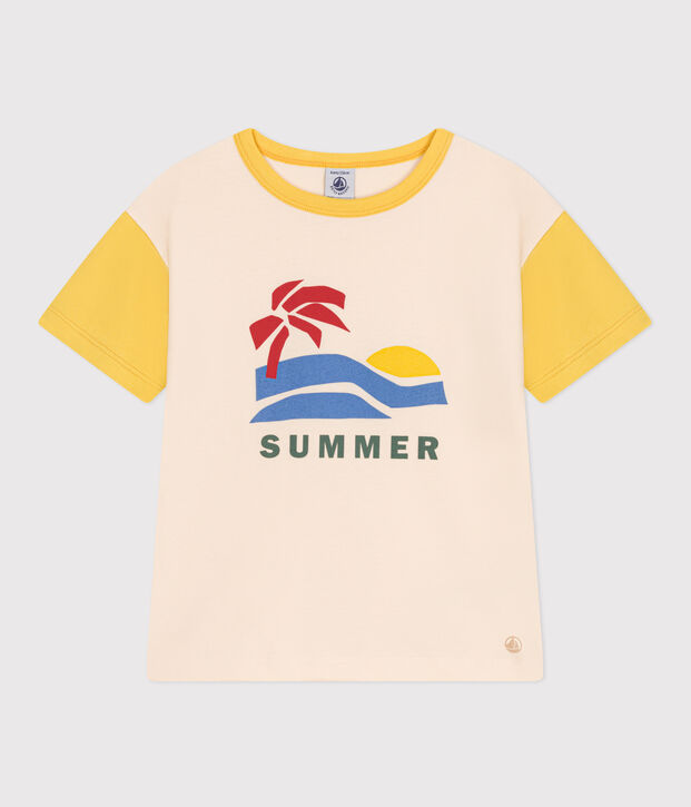 Boys' Printed Jersey T-shirt Ecru/yellow