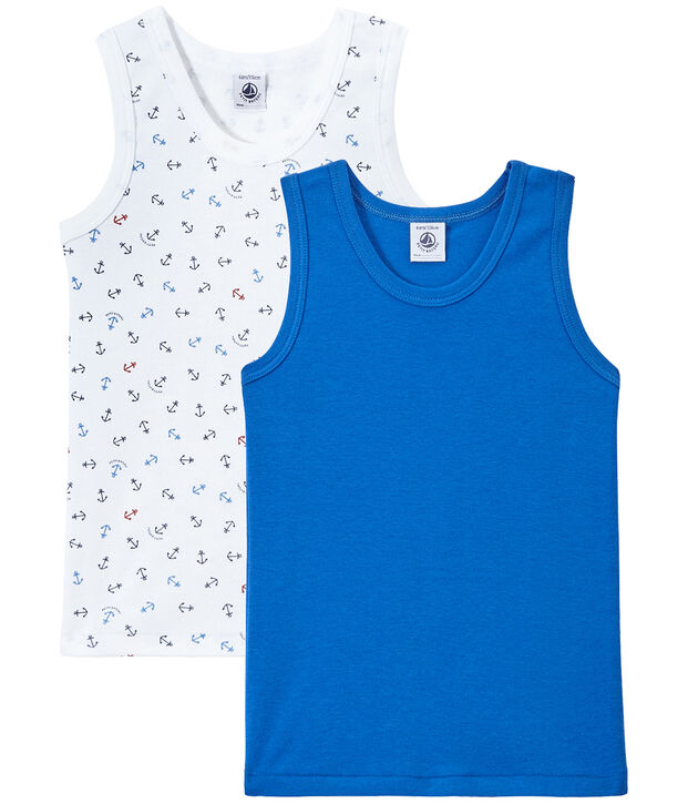 Set of 2 boys' tank tops white