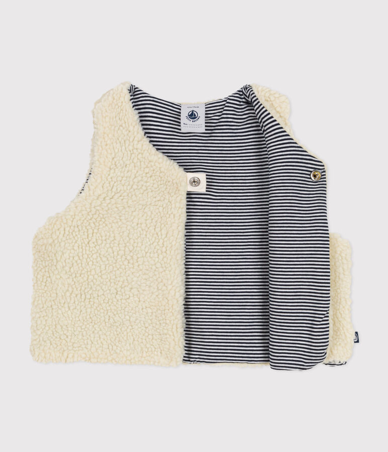 Babies sherpa sleeveless jacket Ecru