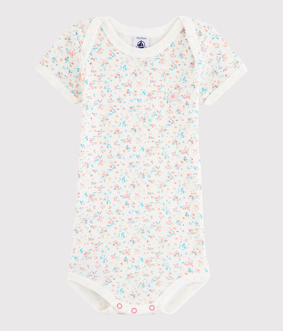 Baby Girls' Short-Sleeved Bodysuit MARSHMALLOW white/MULTICO white