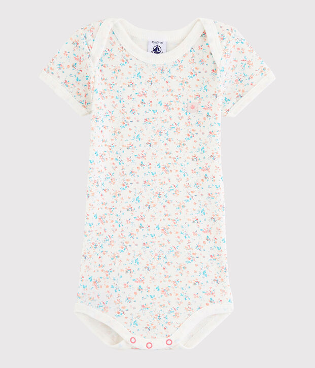 Baby Girls' Short-Sleeved Bodysuit white/multicolor