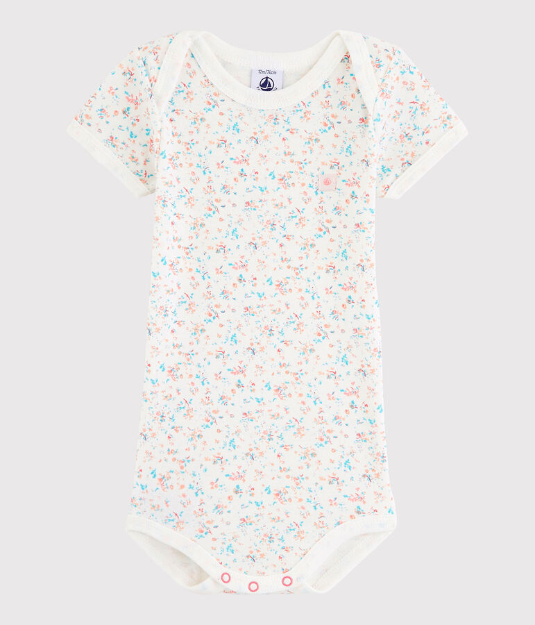 Baby Girls' Short-Sleeved Bodysuit white/multicolor