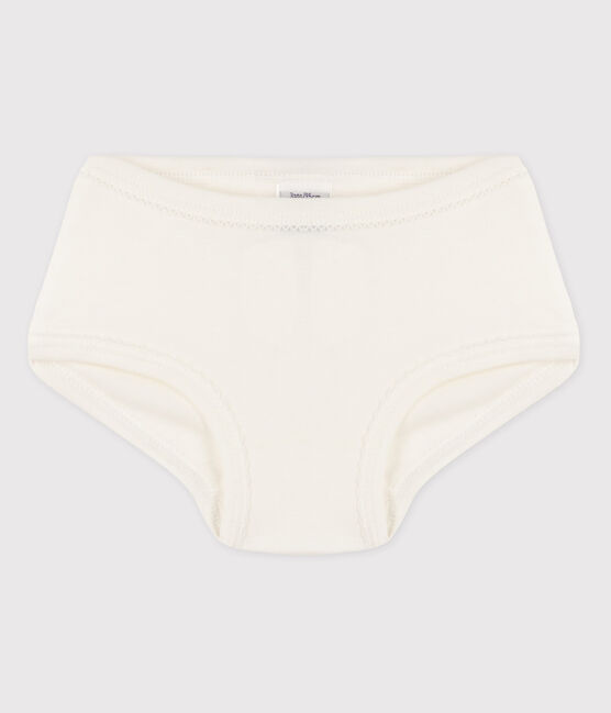 Girls' Cotton Briefs MARSHMALLOW white