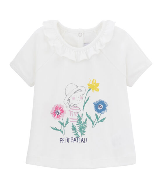 Baby Girls' Plain T-shirt MARSHMALLOW white/MULTICO white
