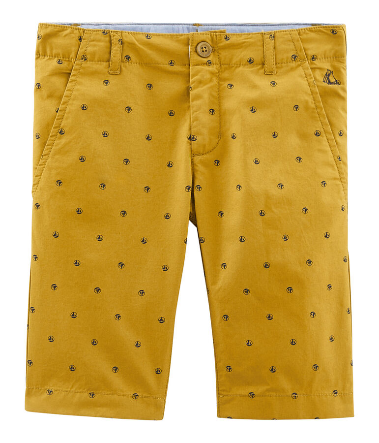 Boys' Bermuda Shorts TOPAZE yellow/FETA white