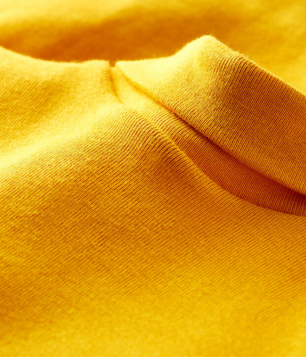 Baby's long-sleeved roll-neck bodysuit yellow