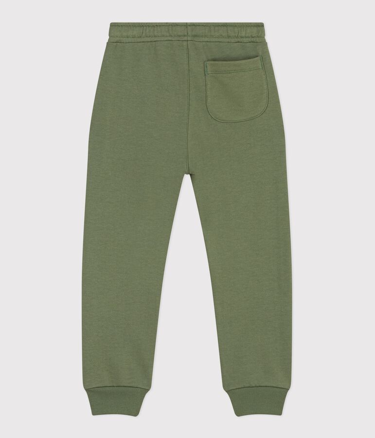 Children's plain cotton jogging bottoms green