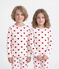 Girls' Heart Print Ribbed Pyjamas white/red