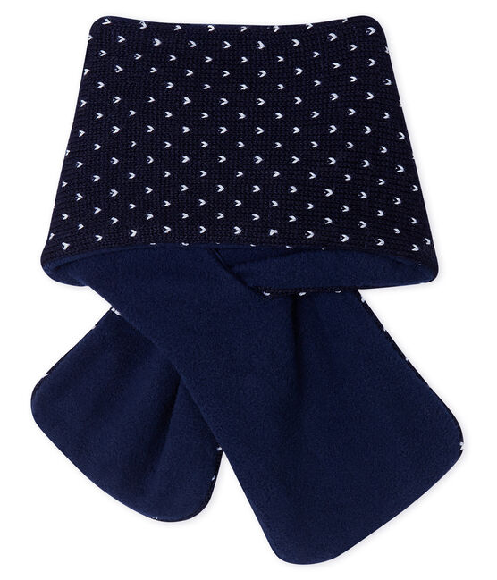 Unisex Baby Fleece-Lined Scarf SMOKING blue/MARSHMALLOW white