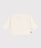 Babies' wool and cotton openwork knit wrapover top white