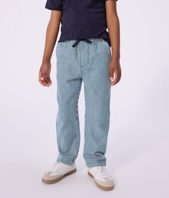 Children's stripy cotton trousers