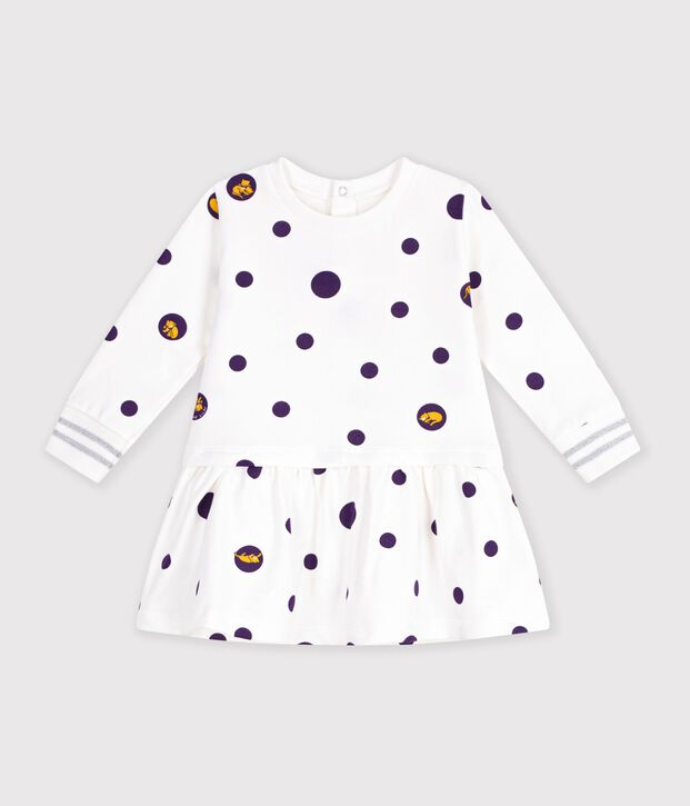 Baby girl's long-sleeved dress white/multicolor