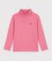 Children's plain cotton rollneck top pink