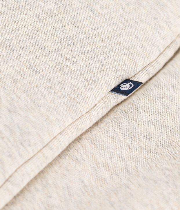 Babies' padded hooded cotton jumpsuit beige