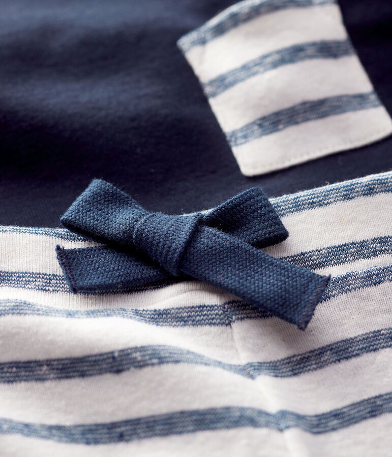 Baby Boys' Cotton and Linen Blend Shorts and T-Shirt blue/white