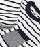 Babies' long-sleeved stripy cotton T-Shirt MARSHMALLOW white/SMOKING blue