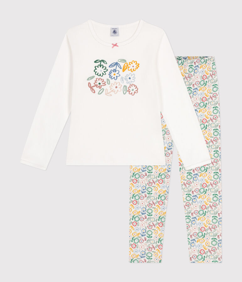 Children's cotton pyjamas. MARSHMALLOW white/MULTICO white