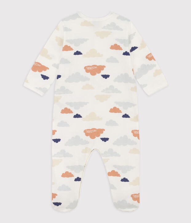 Patterned Fleece Sleepsuit white/multicolor