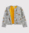 Girls' Tubular Knit Cardigan SUBWAY grey/MULTICO white