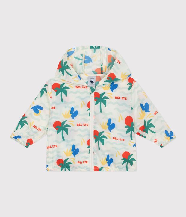Babies' ultra-lightweight windbreaker Ecru/multicolor