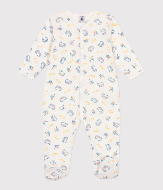 Babies' van design cotton pyjamas MARSHMALLOW white/MULTICO white