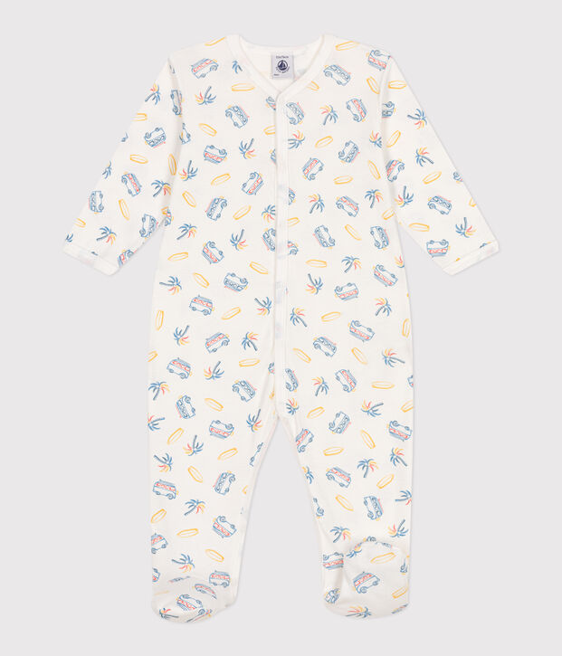 Babies' van design cotton pyjamas white/multicolor