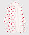 Children's Unisex Heart Patterned Terry Bathrobe MARSHMALLOW white/TERKUIT red