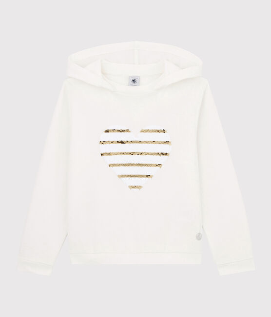 Girls' Hooded T-shirt MARSHMALLOW white