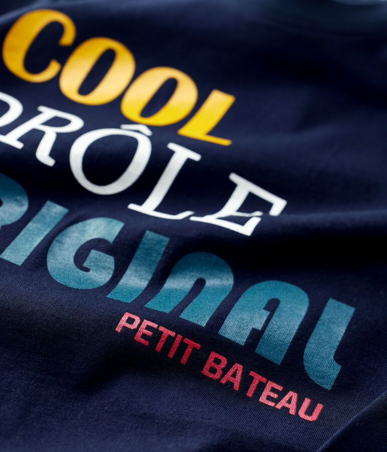 Boys' Long-Sleeved Cotton T-Shirt blue