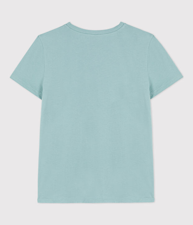 Women's Straight Round-Neck Cotton T-Shirt green