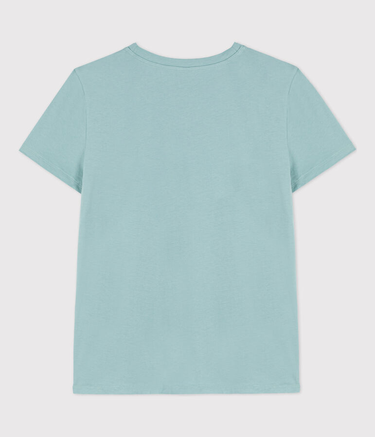 Women's Straight Round-Neck Cotton T-Shirt green
