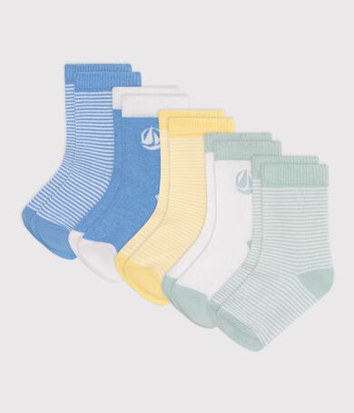 5 pairs of babies' stripy cotton socks