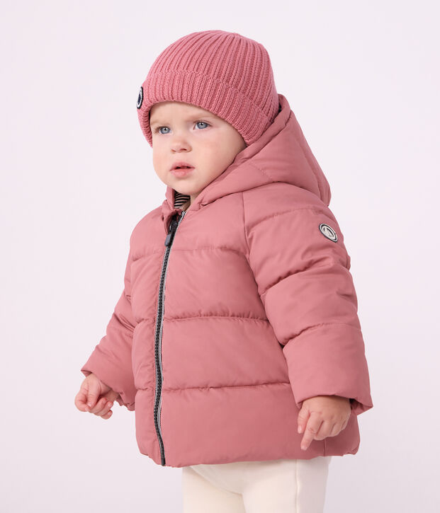 Babies' Knit Hat with Fleece Lining pink