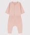 Babies' Organic Plain Tube Knit Clothing - 2-Piece Set SALINE pink