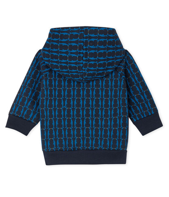 Baby Boys' Printed Fleece Sherpa Lined Hoody SMOKING blue/MULTICO white
