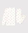 Women's cotton terry pyjamas printed with hearts Ecru/multicolor
