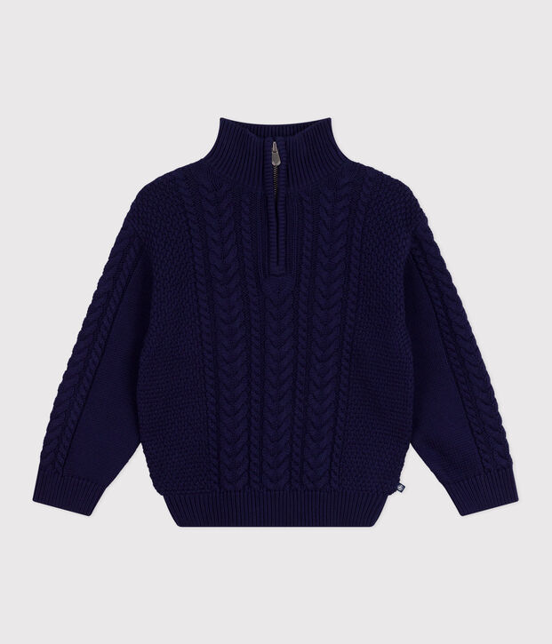 Children's plain cotton shawl-neck jumper SOIR
