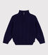 Children's plain cotton shawl-neck jumper