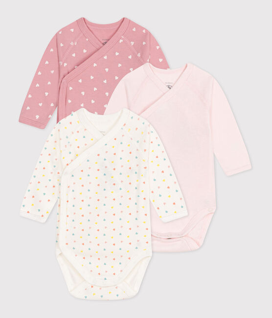 Babies' long-sleeved printed cotton wrapover bodysuits - 3-Pack variante 1